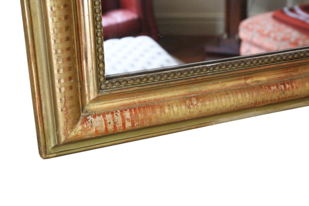Antique large quality 19th Century gilt overmantle wall mirror View V