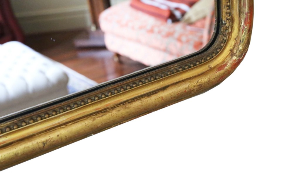 Antique large quality 19th Century gilt overmantle or wall mirror View II