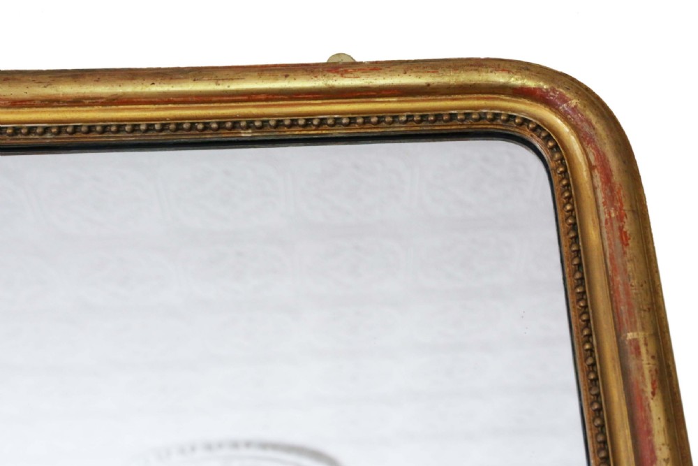 Antique large quality 19th Century gilt overmantle or wall mirror View IV