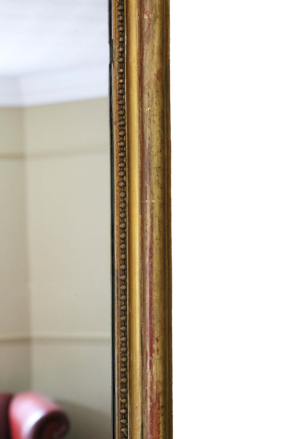 Antique large quality 19th Century gilt overmantle or wall mirror View V