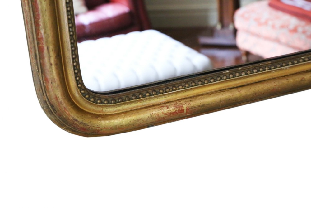Antique large quality 19th Century gilt overmantle or wall mirror View VI