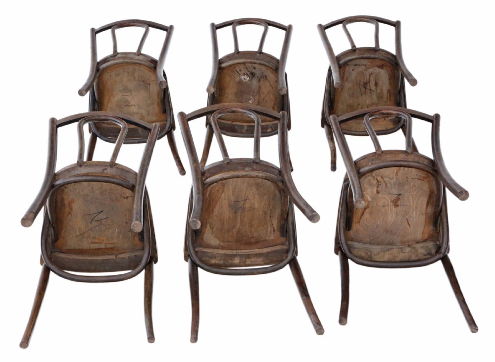 Set of 6 early bentwood kitchen dining chairs View III