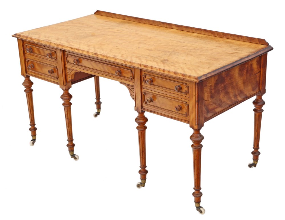 Victorian satin birch desk View VIII