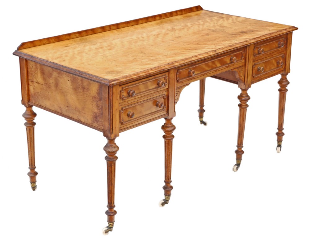Victorian satin birch desk View X
