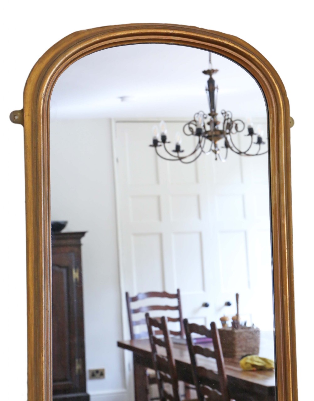 Victorian gilt full height arched wall mirror View VIII