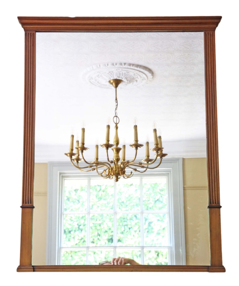 Victorian walnut overmantle or wall mirror