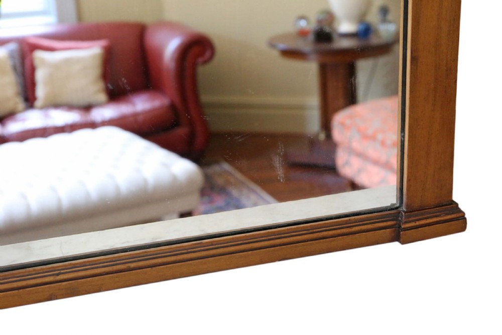 Victorian walnut overmantle or wall mirror View V