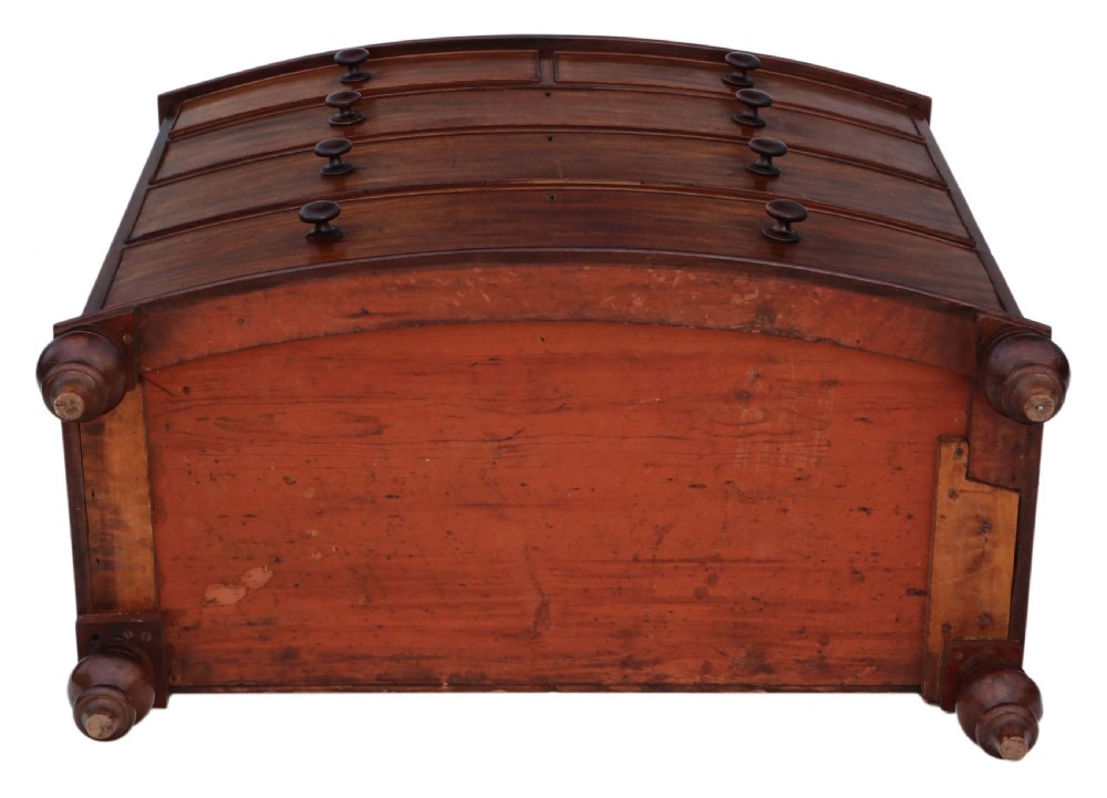 William IV mahogany bow front crossbanded chest of drawers View VII