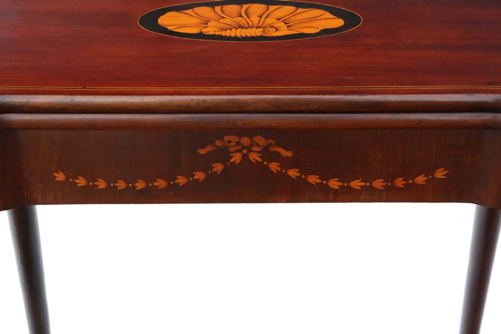 Georgian II inlaid mahogany folding card table View IV