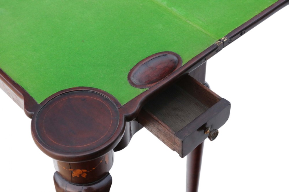 Georgian II inlaid mahogany folding card table View VII