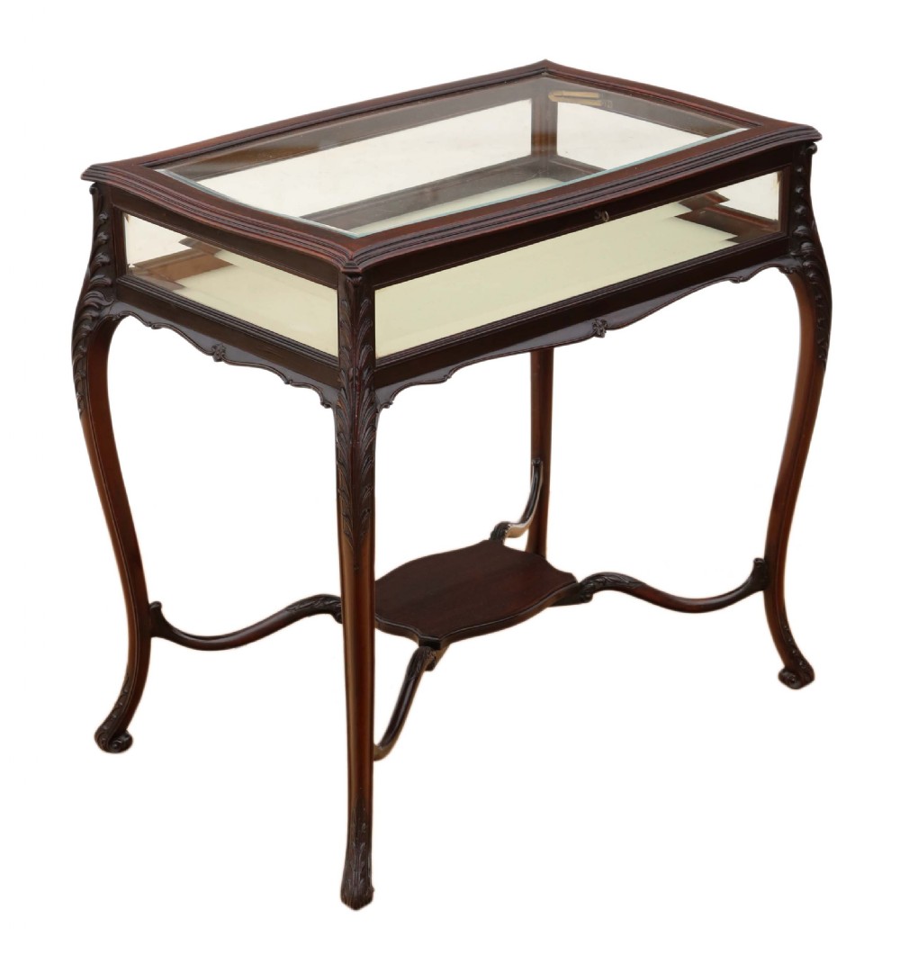 Victorian mahogany bijouterie display cabinet table View VIII