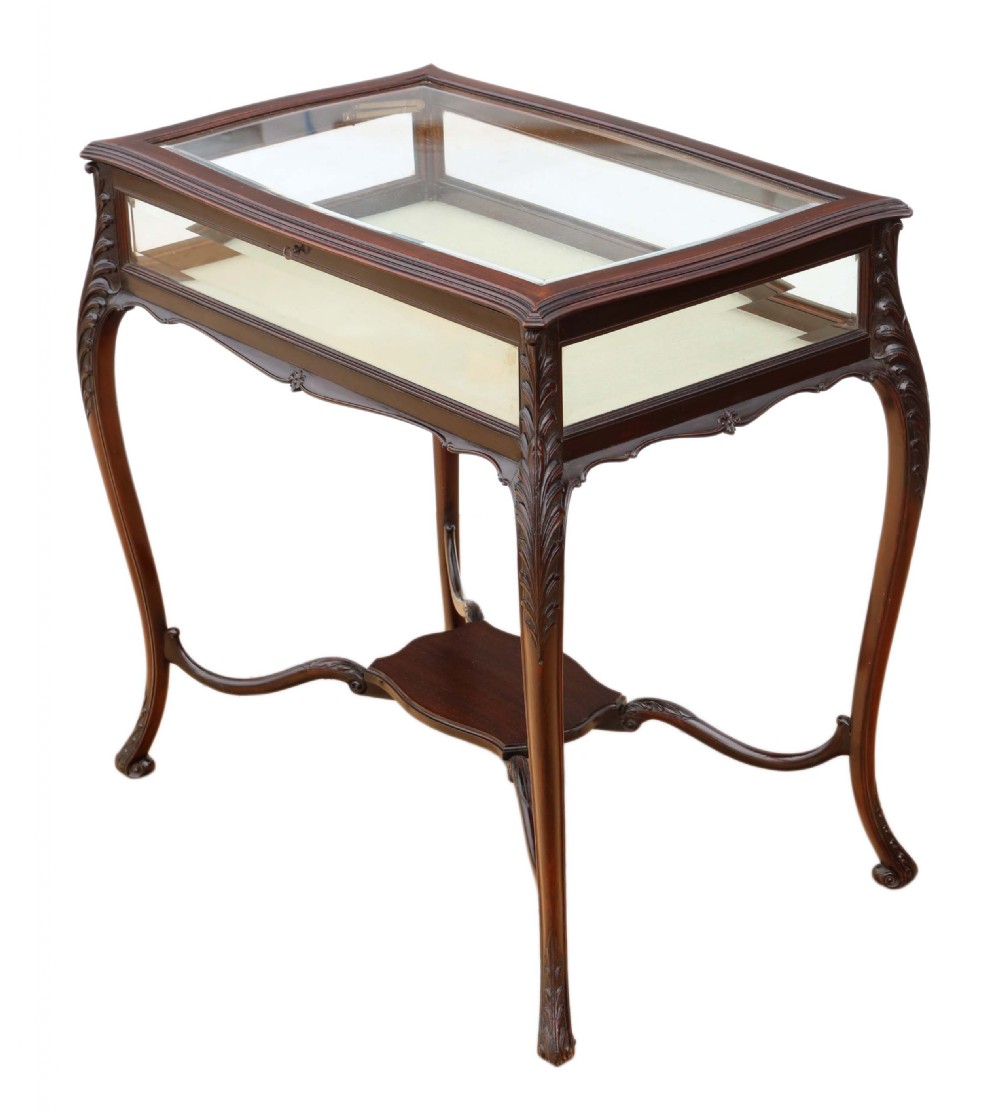 Victorian mahogany bijouterie display cabinet table View IX