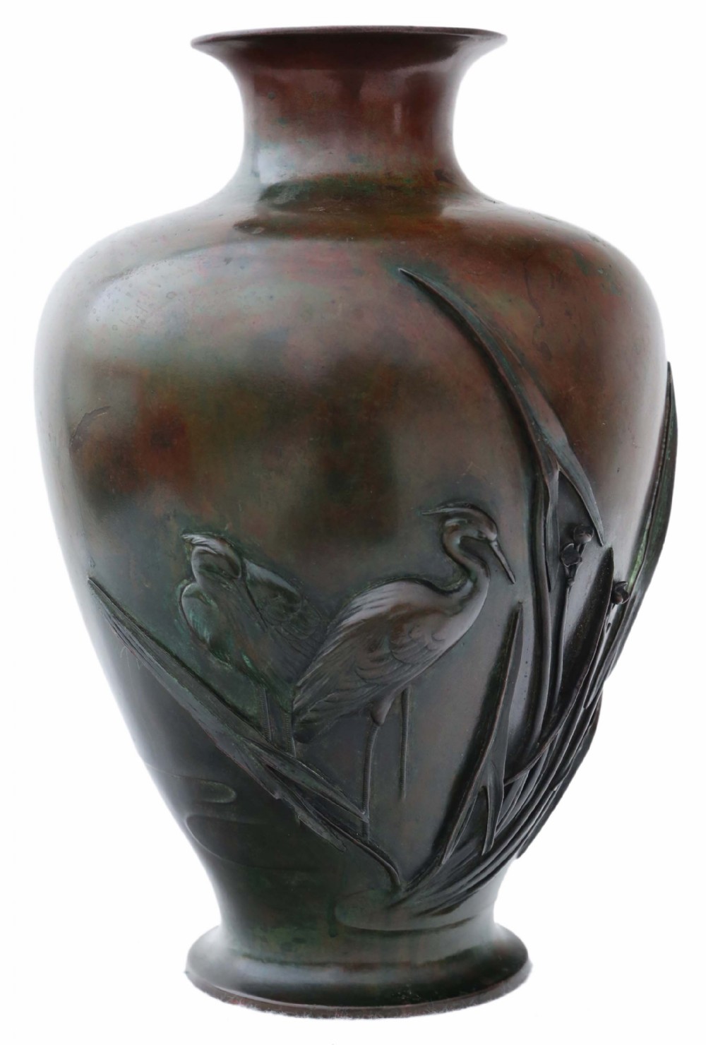 Antique large fine quality Japanese 19th Century bronze vase C1880