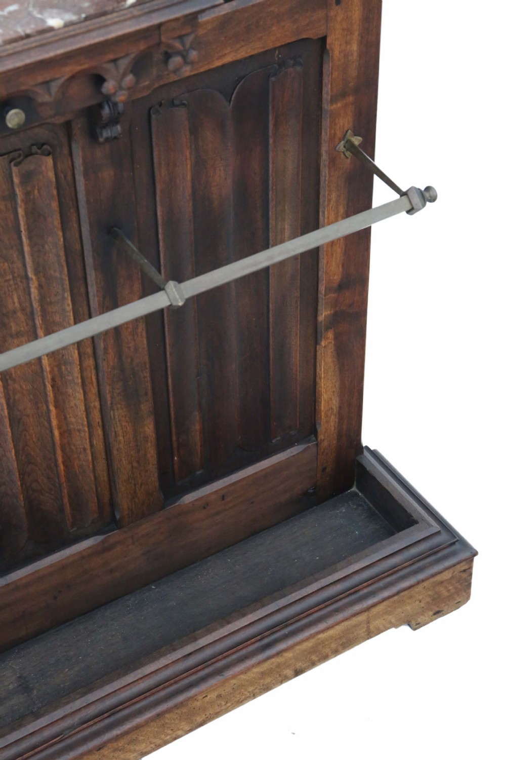 Antique quality large Gothic oak hall coat stand C1910 View VII