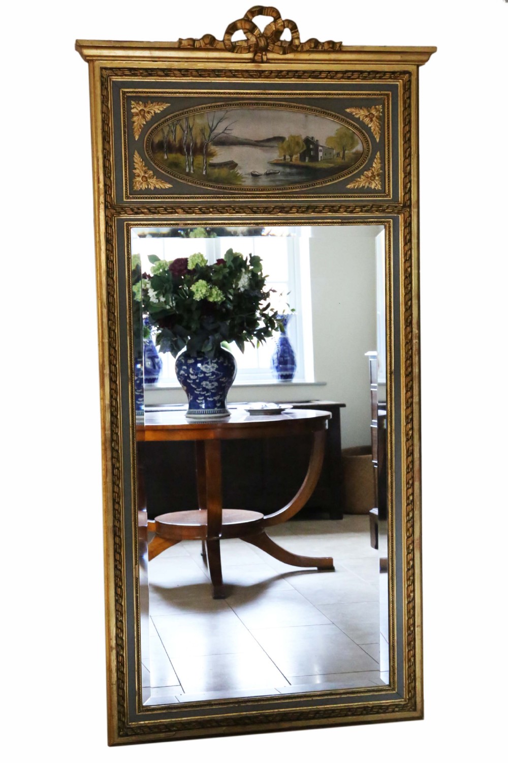 Antique large quality gilt full height wall mirror trumeau 19th Century