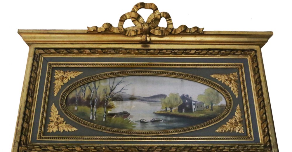 Antique large quality gilt full height wall mirror trumeau 19th Century View II