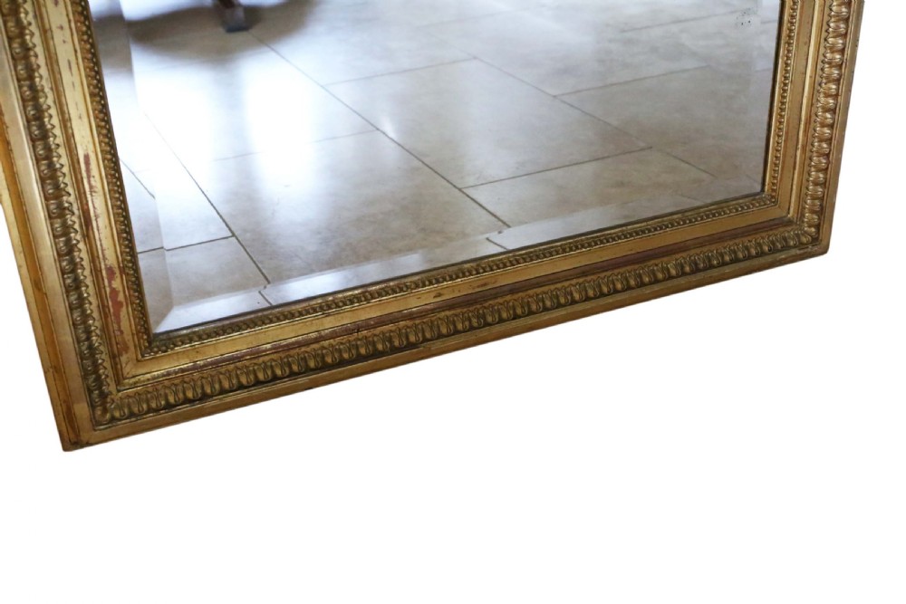 Antique large quality 19th Century gilt full height trumeau wall mirror  View III