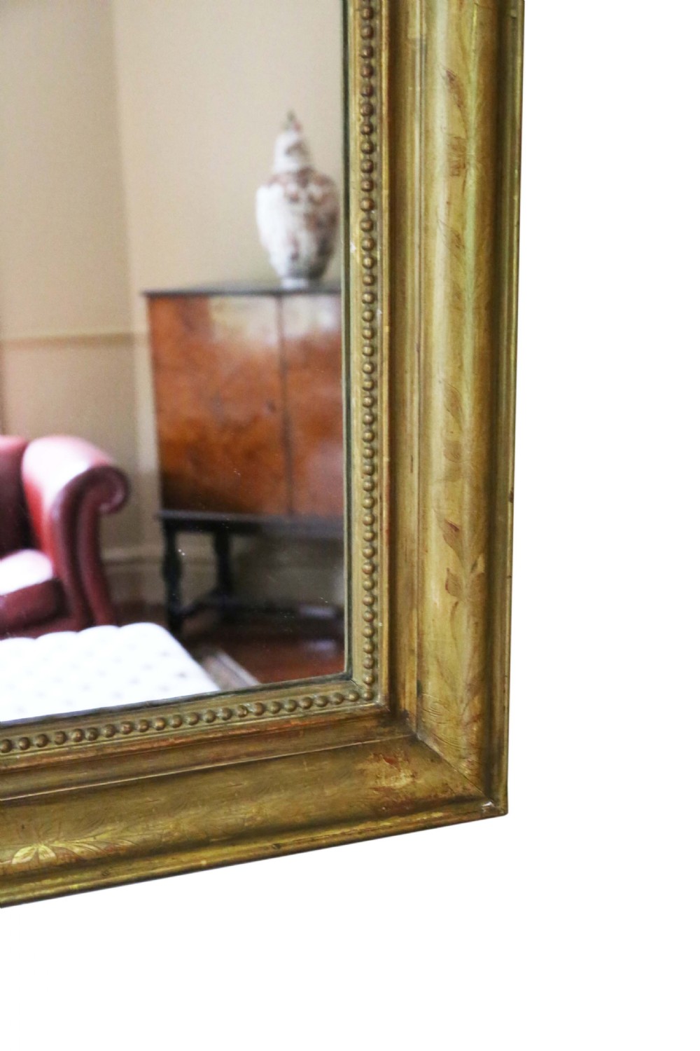 Antique very large quality 19th Century gilt overmantle wall mirror  View V