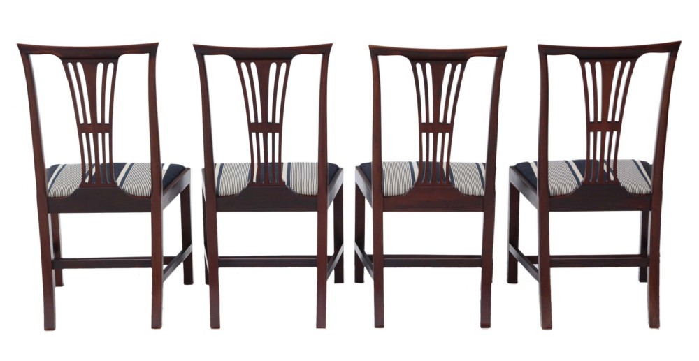 Antique quality set of 4 Victorian C1900 mahogany dining chairs View II