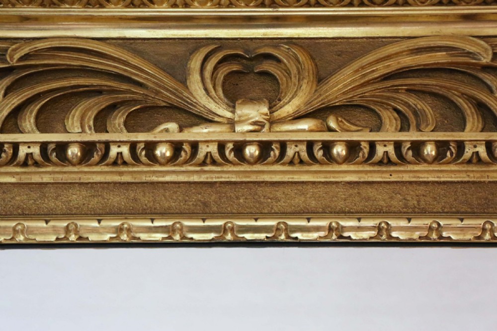 Antique large rare fine quality gilt overmantle or wall mirror C1900 View III