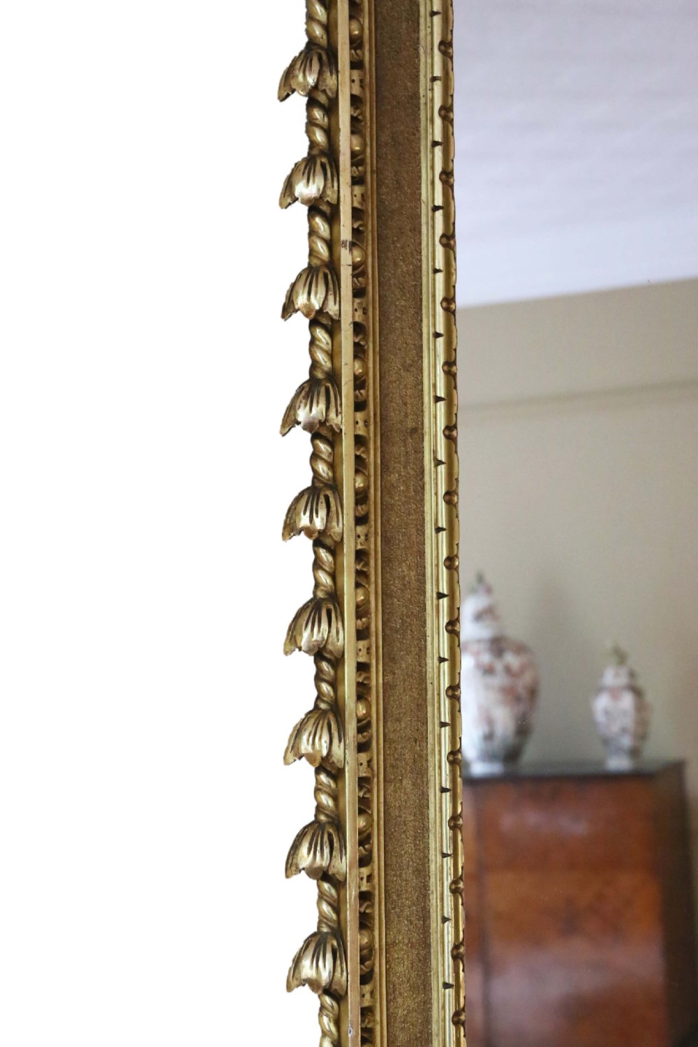 Antique large rare fine quality gilt overmantle or wall mirror C1900 View V
