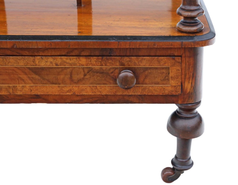 Antique quality Victorian C1870 inlaid burr walnut Canterbury View II