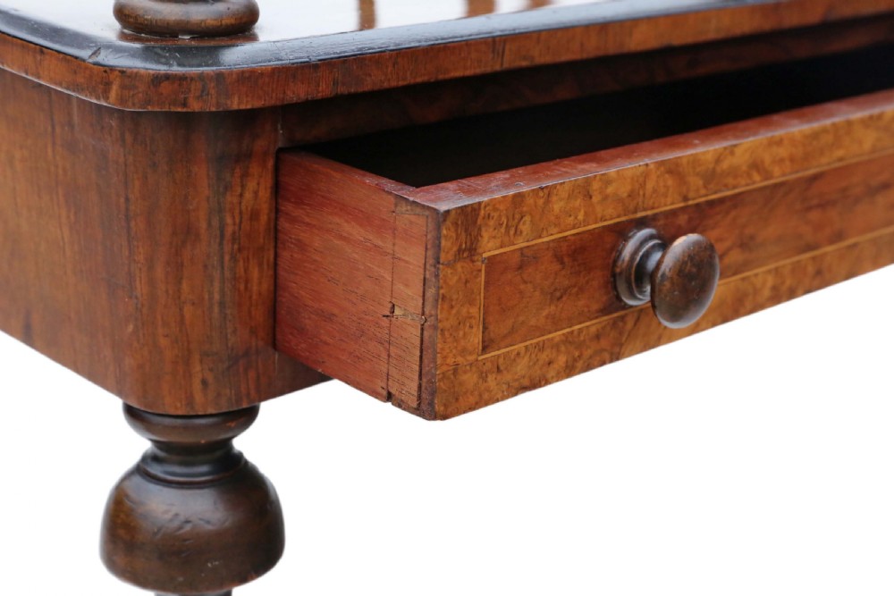 Antique quality Victorian C1870 inlaid burr walnut Canterbury View III