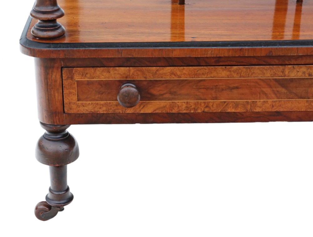 Antique quality Victorian C1870 inlaid burr walnut Canterbury View VI