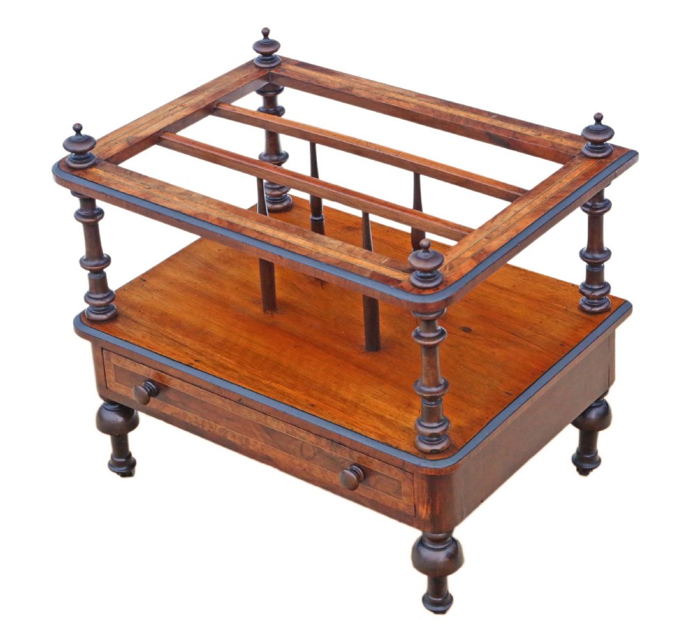 Antique quality Victorian C1870 inlaid burr walnut Canterbury View VII