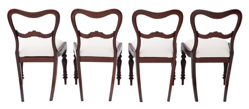 Antique quality set of 4 William IV mahogany balloon back dining chairs C1835 View II