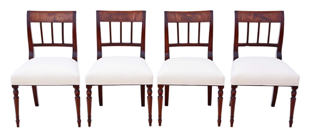 Antique quality set of 4 Georgian mahogany dining chairs C1820