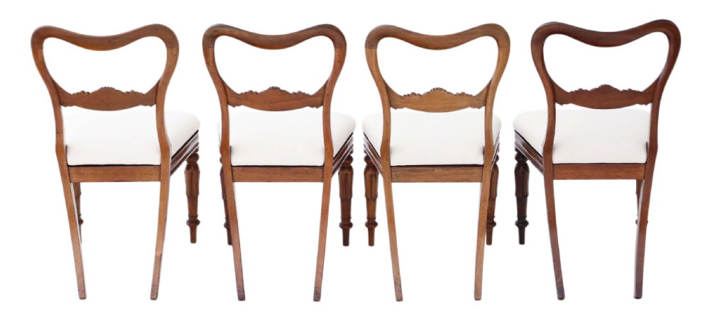Antique quality set of 4 William IV rosewood balloon back dining chairs C1835 View II