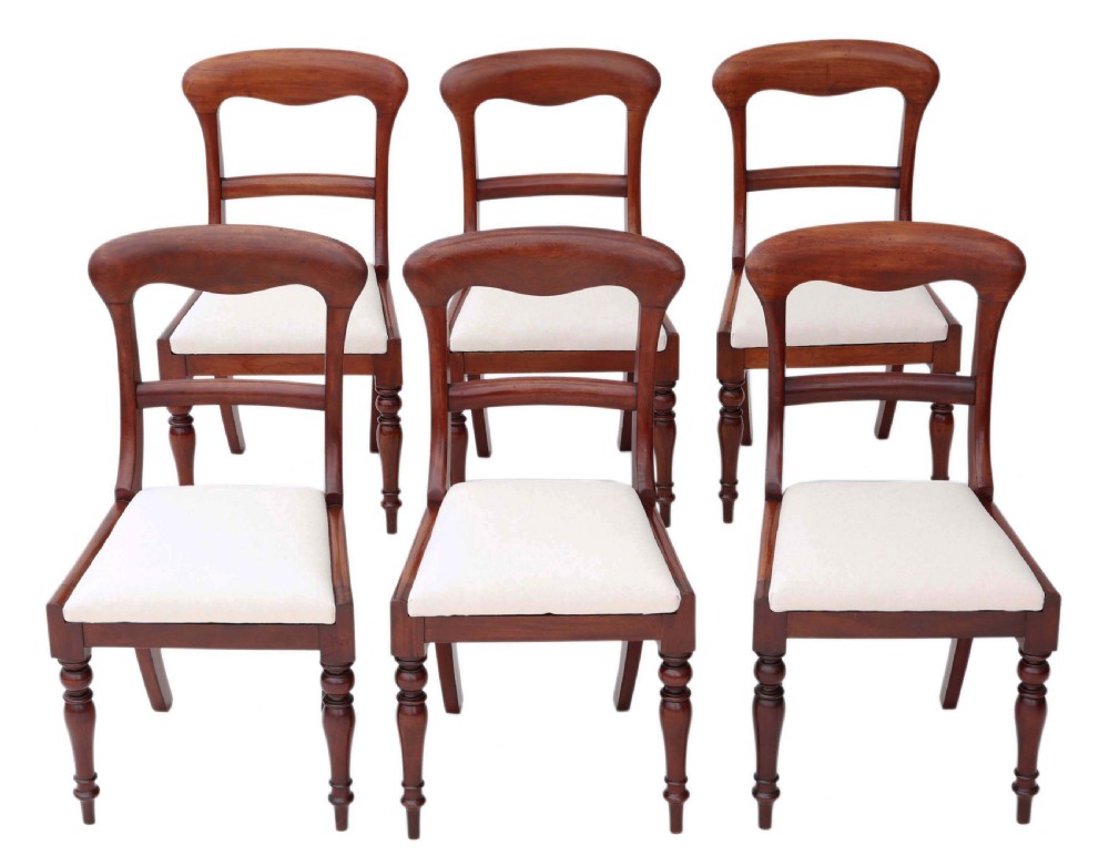 Antique fine quality set of 6 Victorian mahogany dining chairs C1850