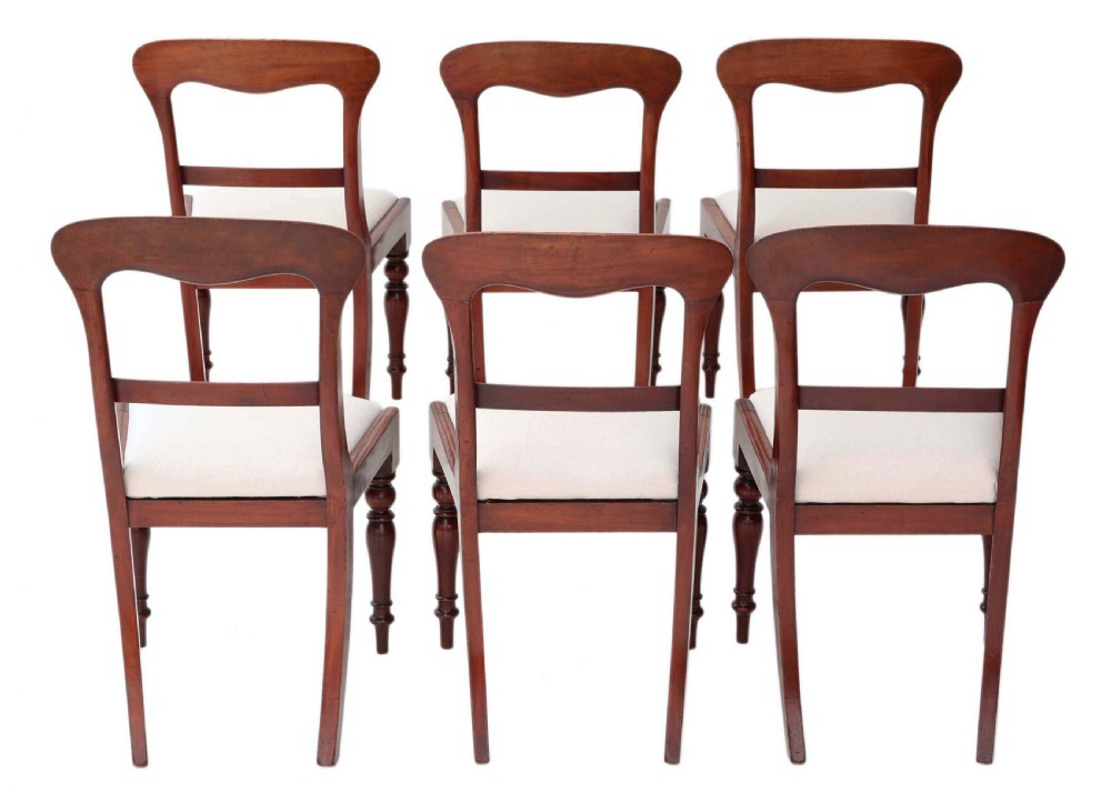 Antique fine quality set of 6 Victorian mahogany dining chairs C1850 View II