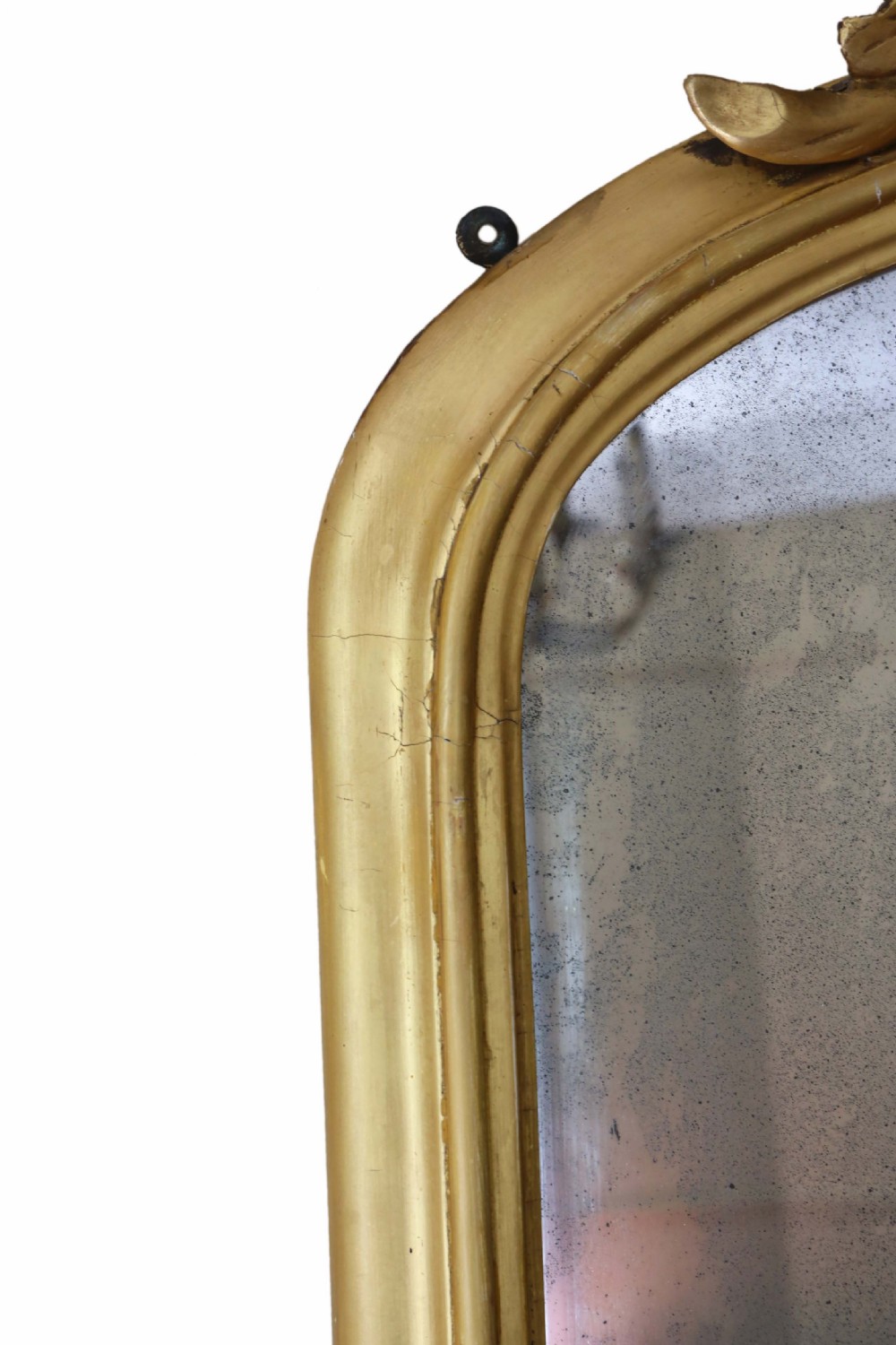Antique large Victorian gilt overmantle or wall mirror 19th Century View III