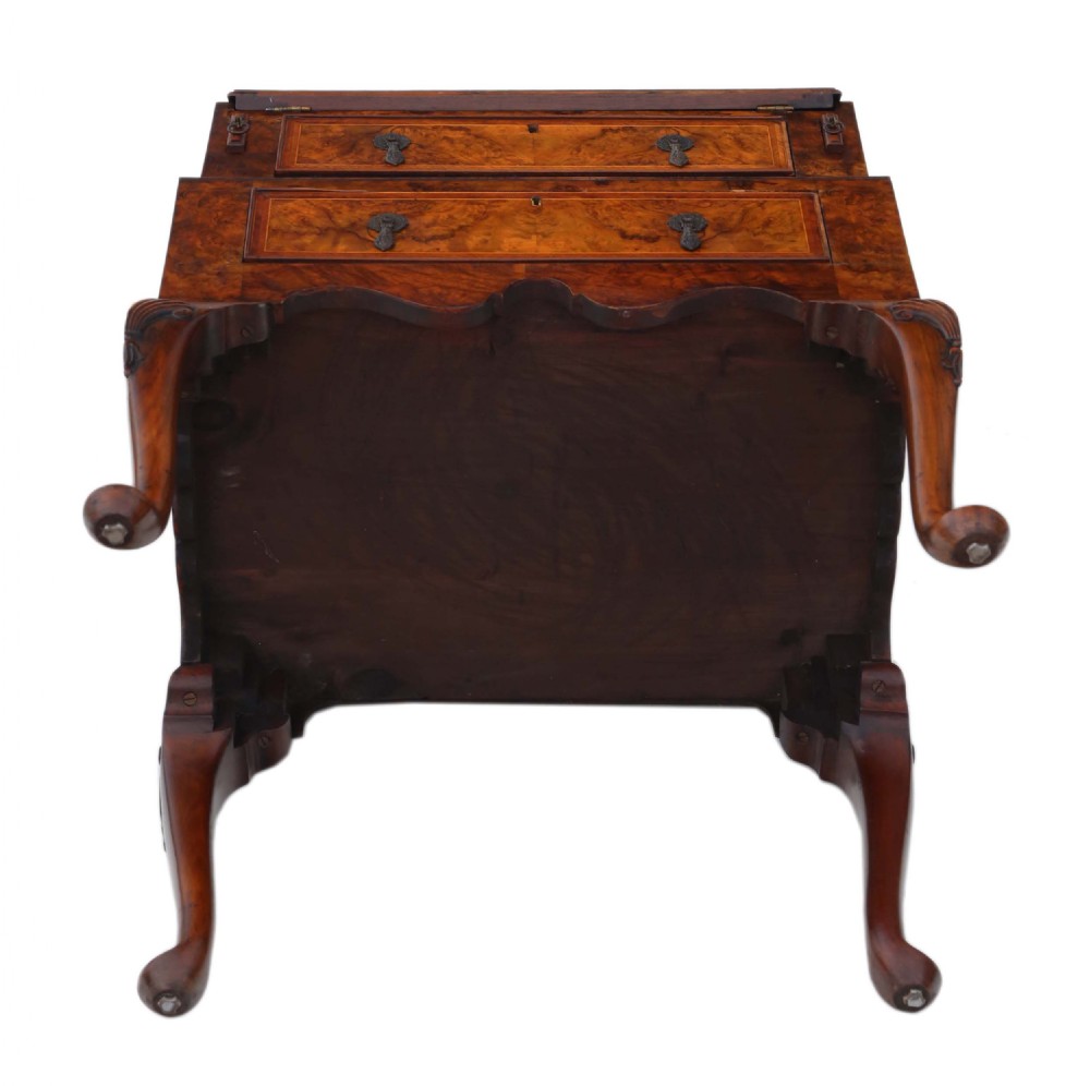 Georgian revival inlaid burr walnut bureau View IX
