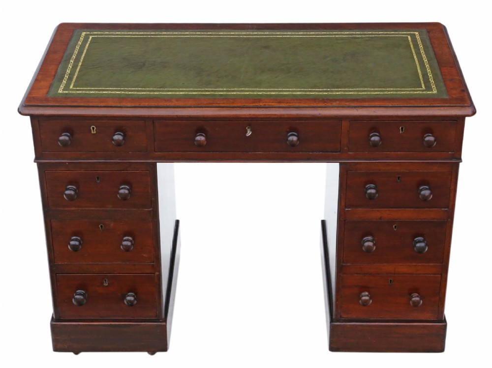 Victorian mahogany twin pedestal desk