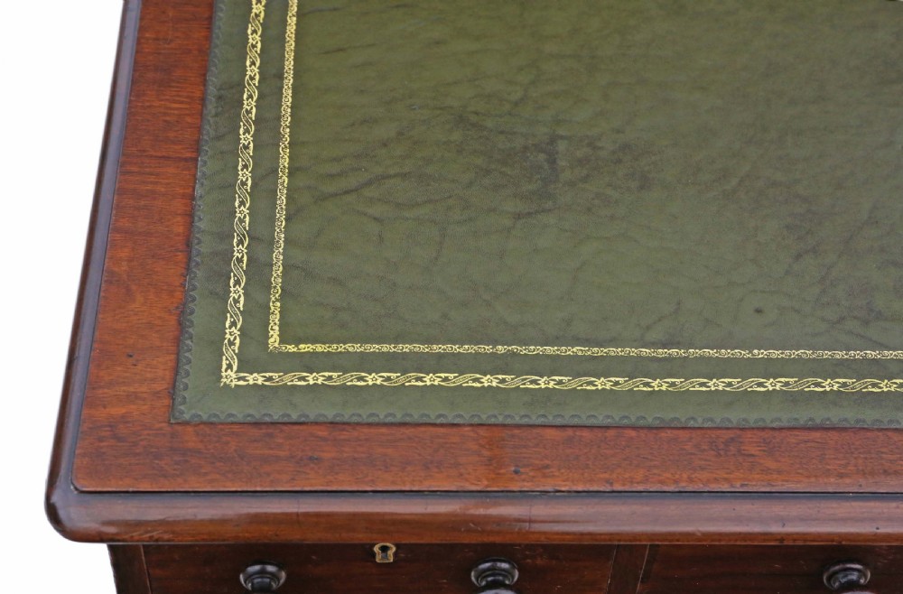 Victorian mahogany twin pedestal desk View III