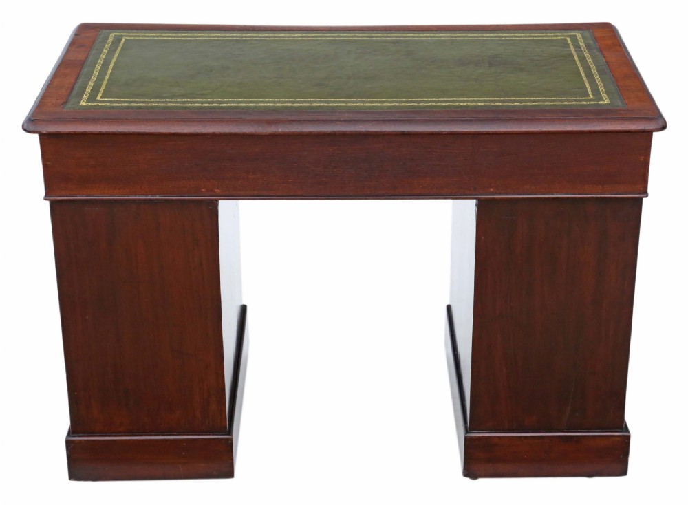 Victorian mahogany twin pedestal desk View IX