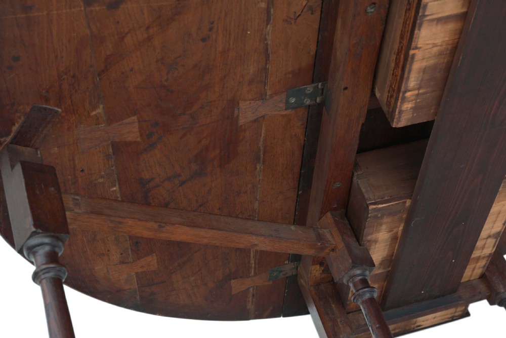 19th Century oak gate leg drop leaf dining table View XII
