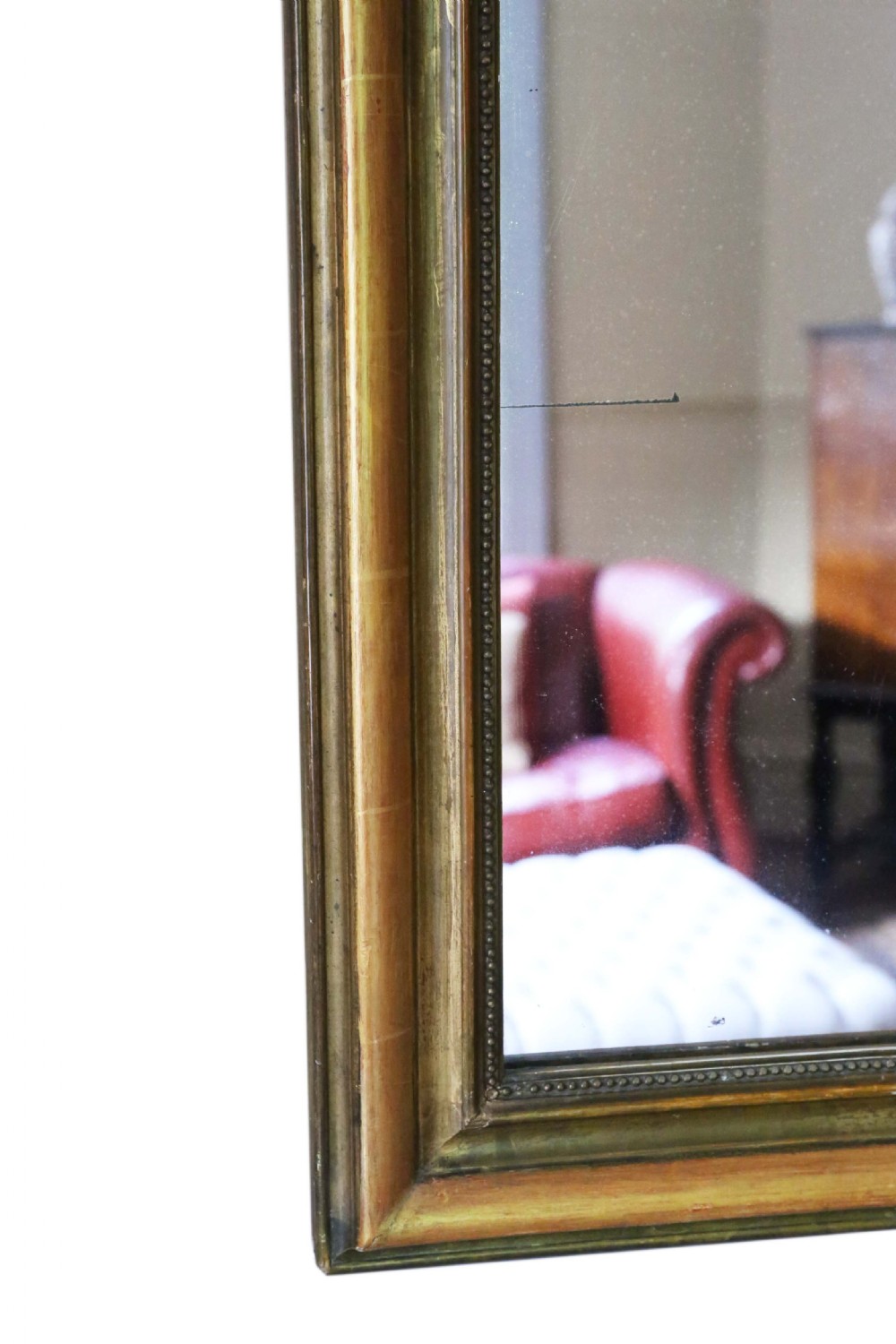 Antique large quality gilt overmantle or wall mirror 19th Century View II