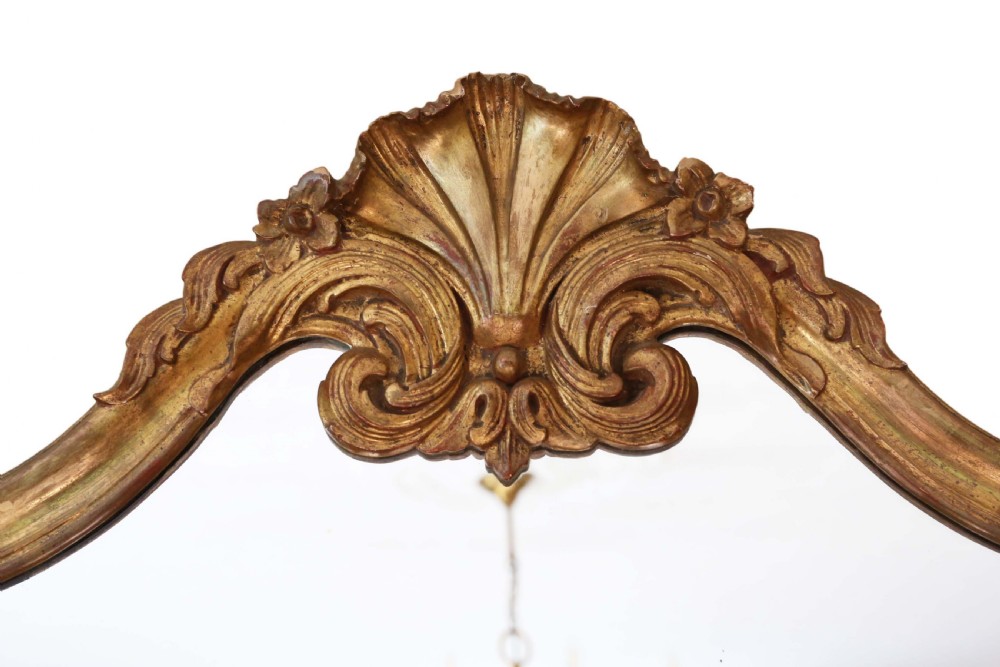 Antique large rare quality gilt overmantle or wall mirror C1900 View II