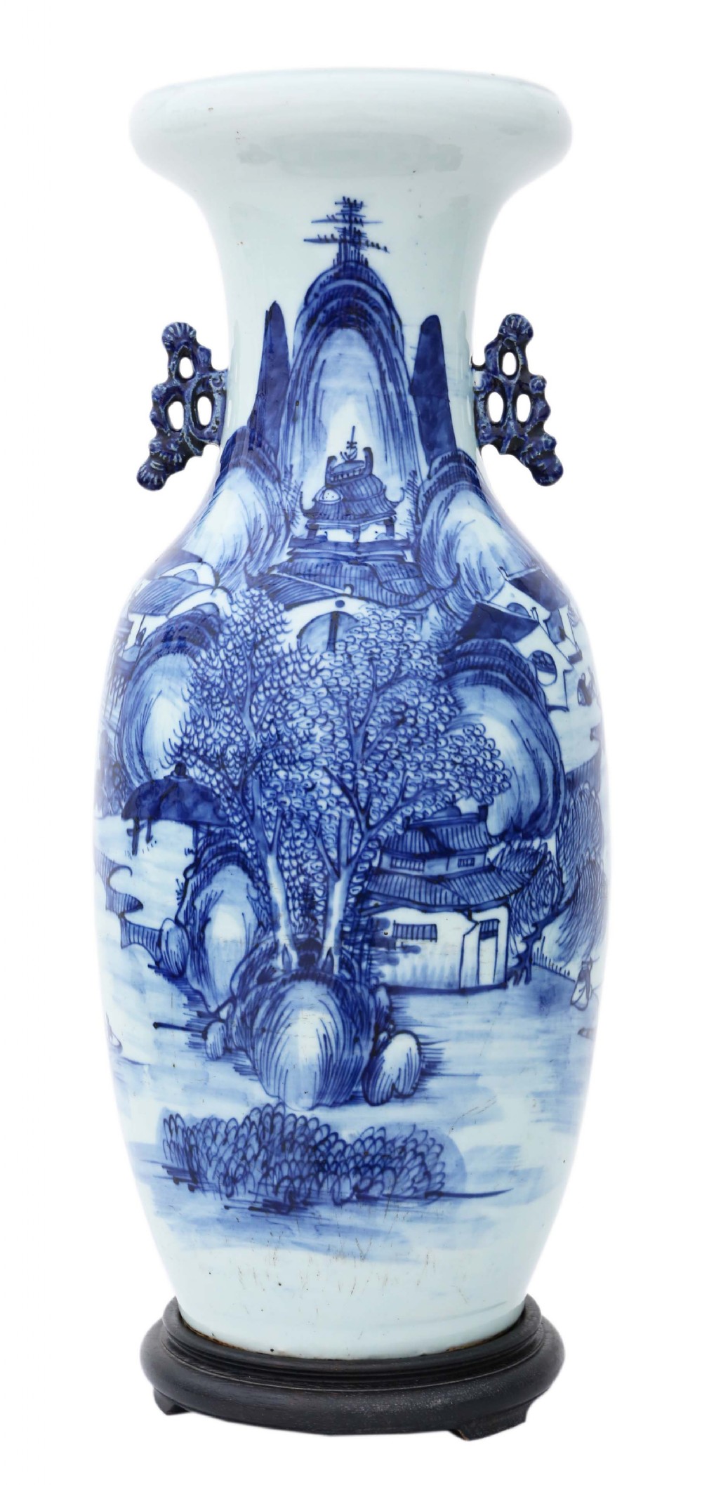 Antique Chinese very large 19th Century vase blue and white