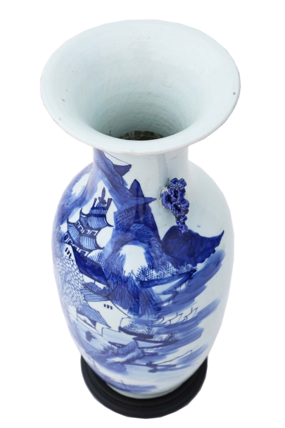 Antique very large Chinese 19th Century vase blue and white View VIII