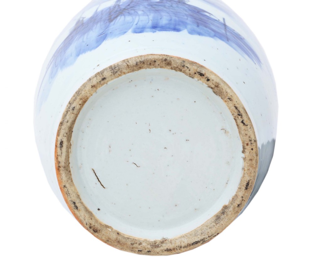 Antique very large Chinese 19th Century vase blue and white View IX