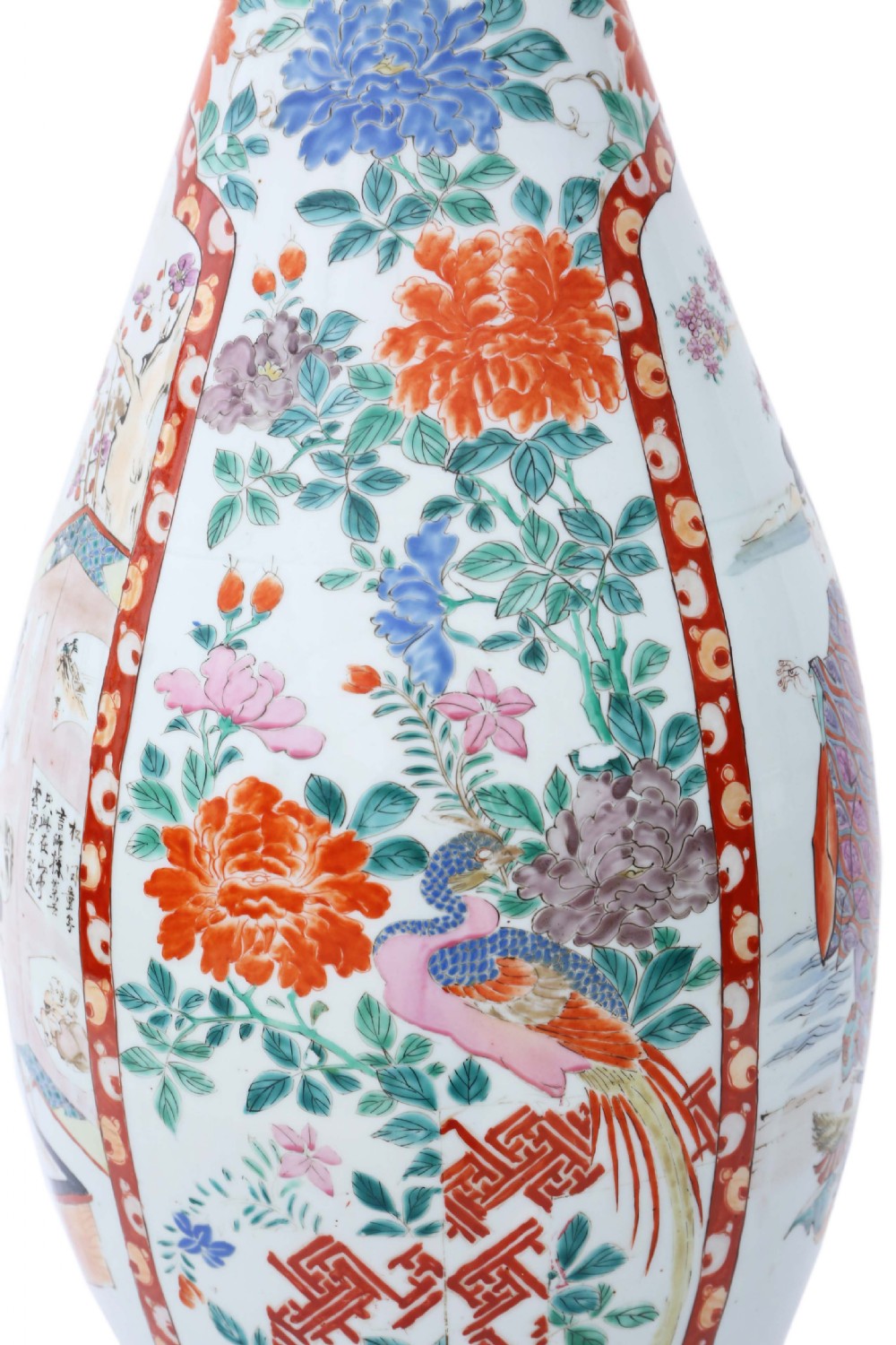 Antique very large Japanese Meiji Period porcelain Kutani vase View V