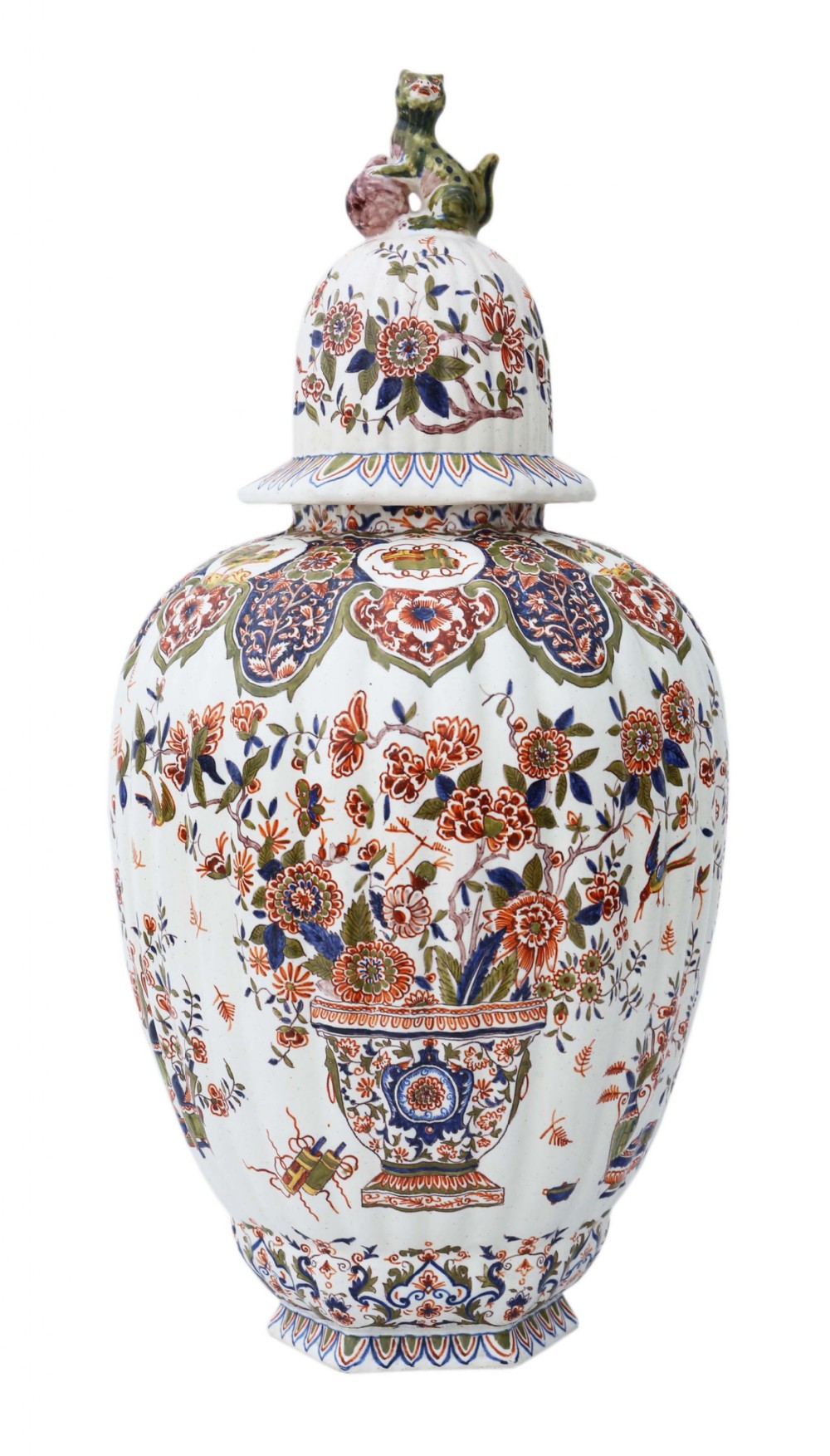 Antique very large Dutch Delft 19th Century jar with a lid
