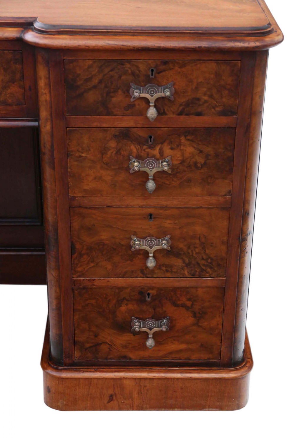 Victorian burr walnut twin pedestal desk View V