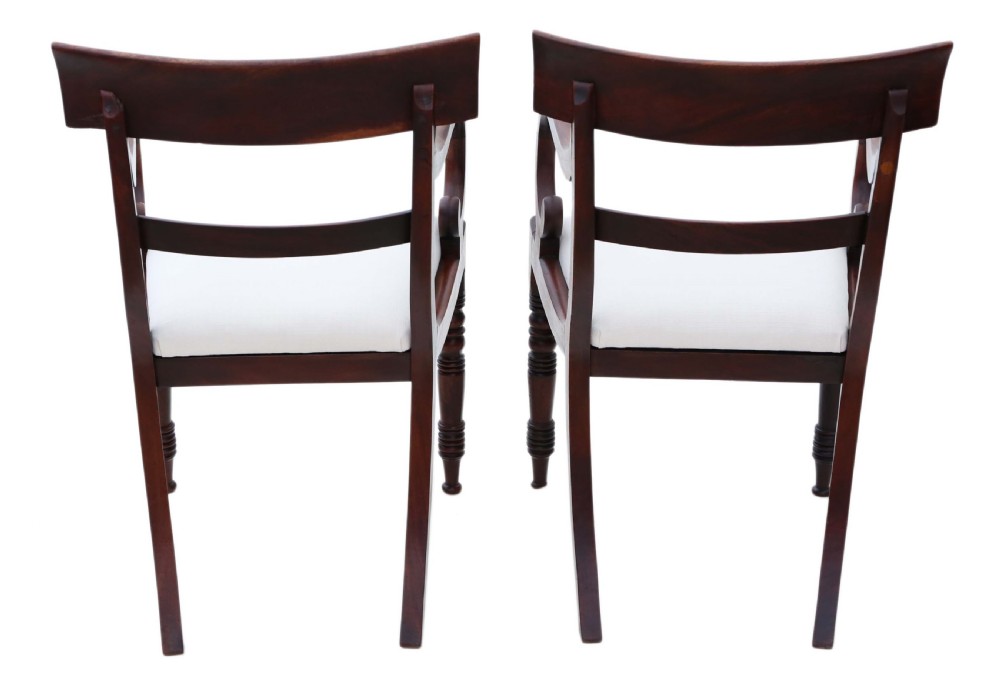 Pair of Regency mahogany elbow chairs View II