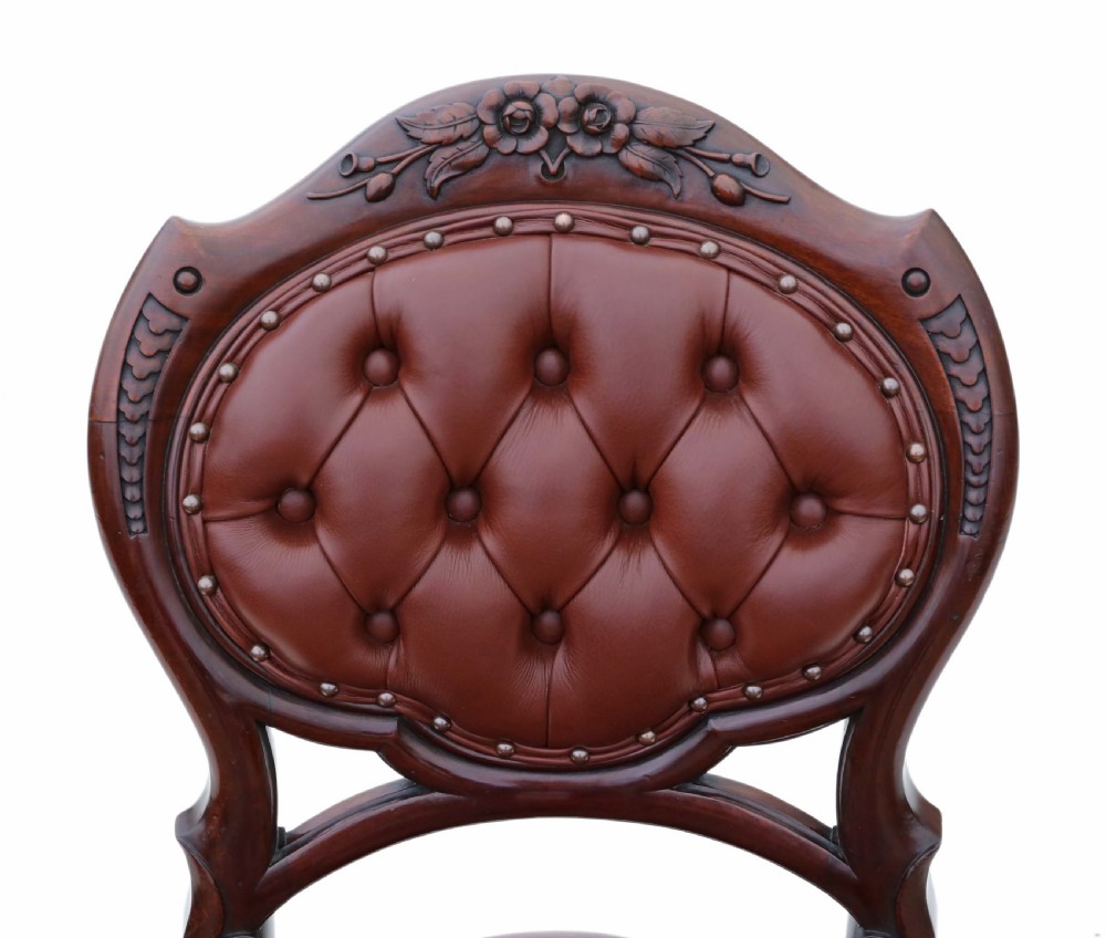 Pair of Victorian mahogany hall or dining chairs View VII